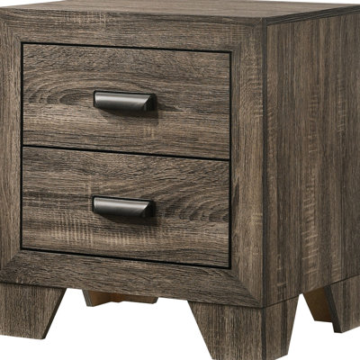 2 Nightstand With Rustic Gray Hint, Metal Hardware Incorporated Transitional Nightstand, Quality And Components