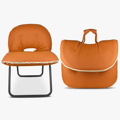 Chaises pliantes portatives avec coussin, chaise d'appoint avec structure en métal pliable pour le salon, simple