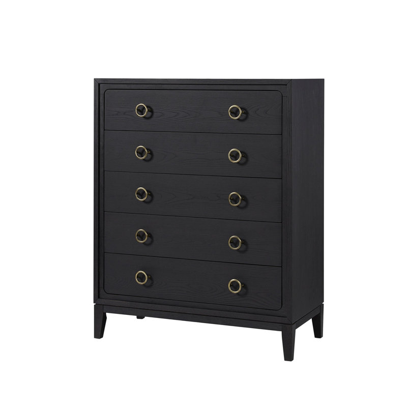 Commode 5 tiroirs au fini poivre