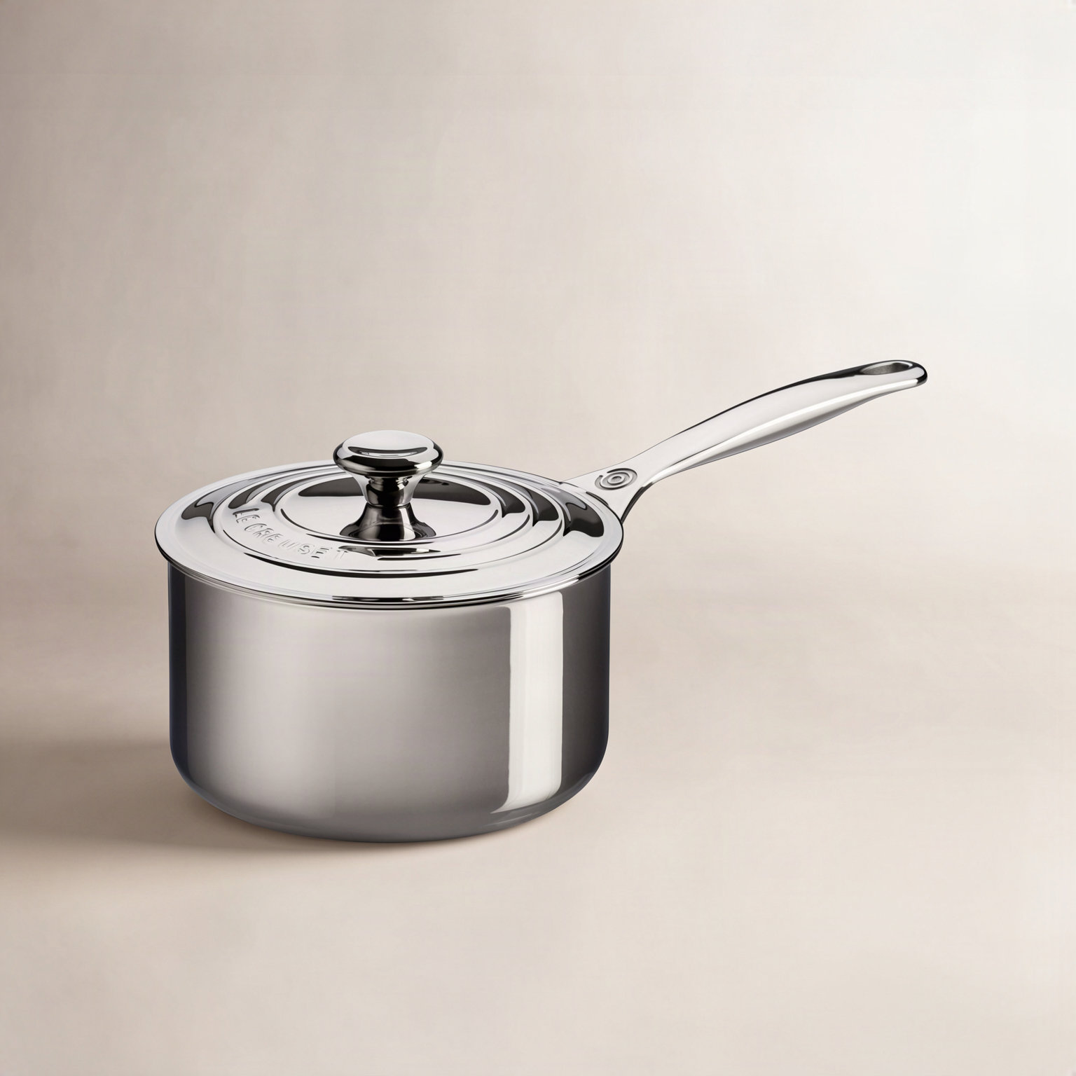 Le Creuset Stainless Steel Saucepan with Lid, 2 qt.