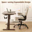 Chaise de bureau ergonomique et pivotante à pieds croisés, repose-pieds rotatif à 360 °, roues, réglage de la hauteur pour un travail à domicile décontracté-2130795488-2130795491