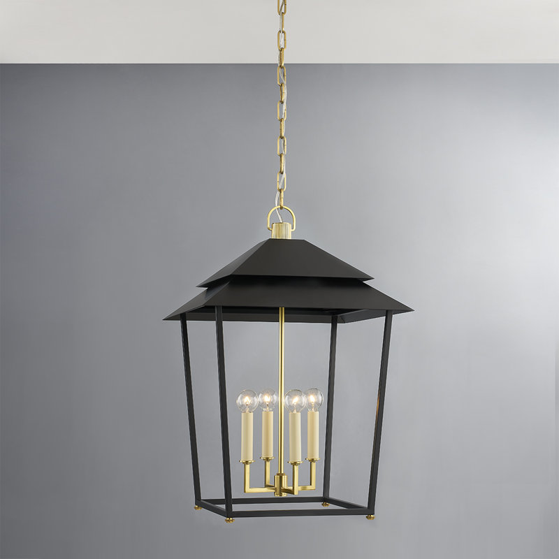 NATICK 4 LIGHT LANTERN, 31" H x 18" W x 18" D, Aged Brass