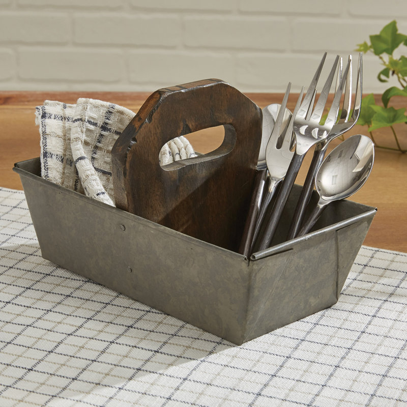 Metal Rectangle Flatware Caddy