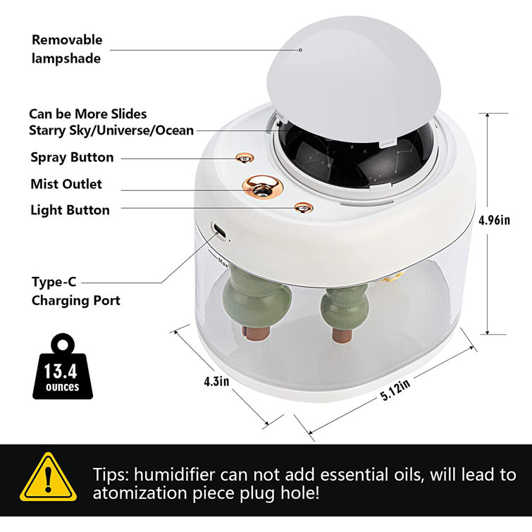 C&g Outdoors Cool Mist Ultrasonic Tabletop Humidifier with