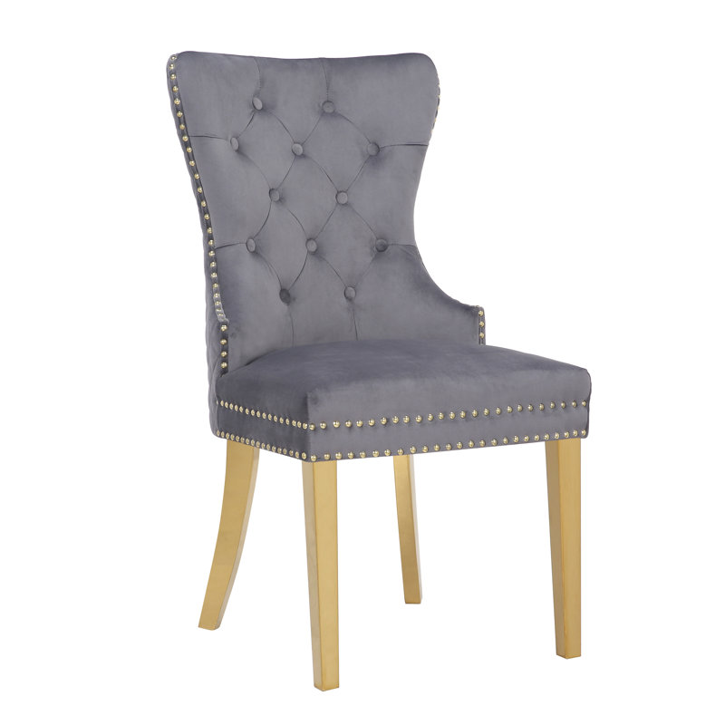 Fauteuil à oreilles Chemene, Gris foncé