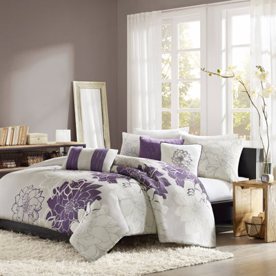 Ensemble de housse de couette pour lit double / grand 6 pièces en satin de coton Lola