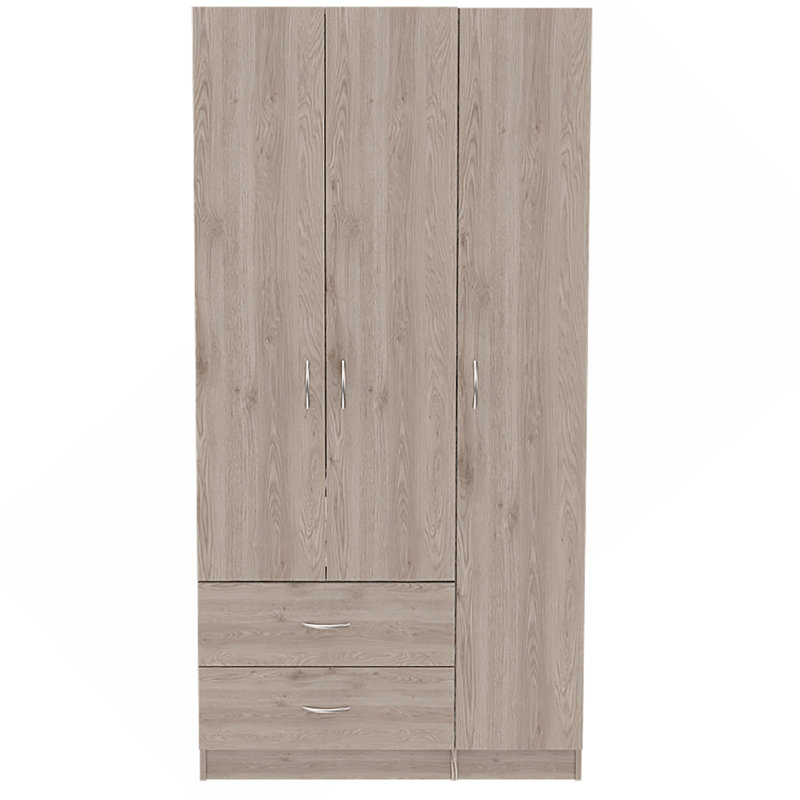 Armoire 2 portes 3 tiroirs Rowaton, Naturel