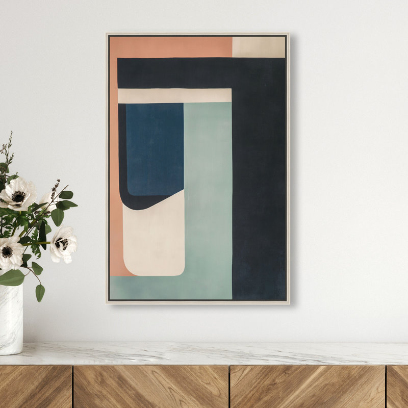Eternal Shores Canvas Abstract Print by Oliver Gal, Black Frame, 10 x 15, 25"H x 17"W, Silver Frame