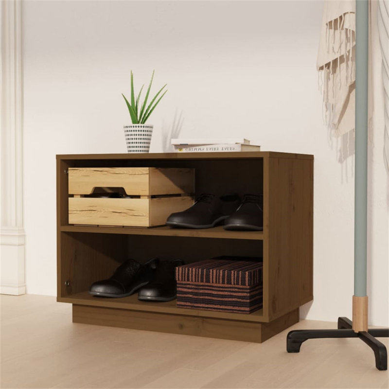 Offerle Faux Leather Upholstered Storage Bench, Honey Brown