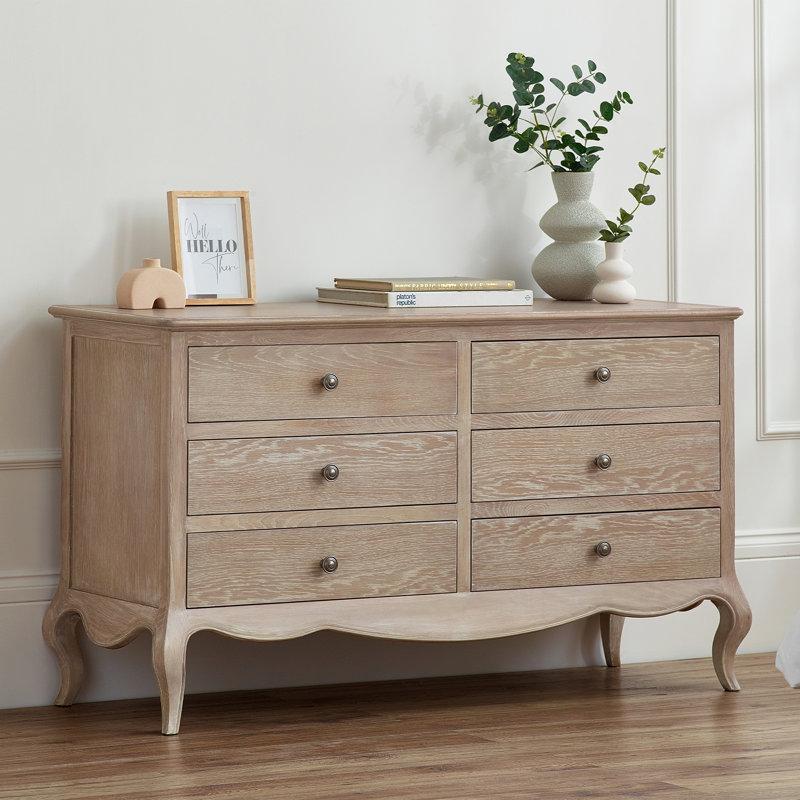 Satilla 130cm W 6 - Drawer Chest of Drawers, Limed Oak