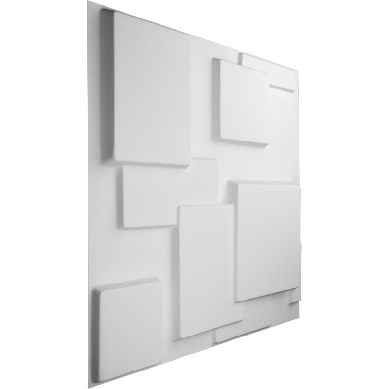 White Textured 3D PVC Decorative Wall Panel