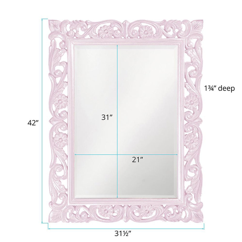 Miroir décoratif traditionnel biseauté, Lilas