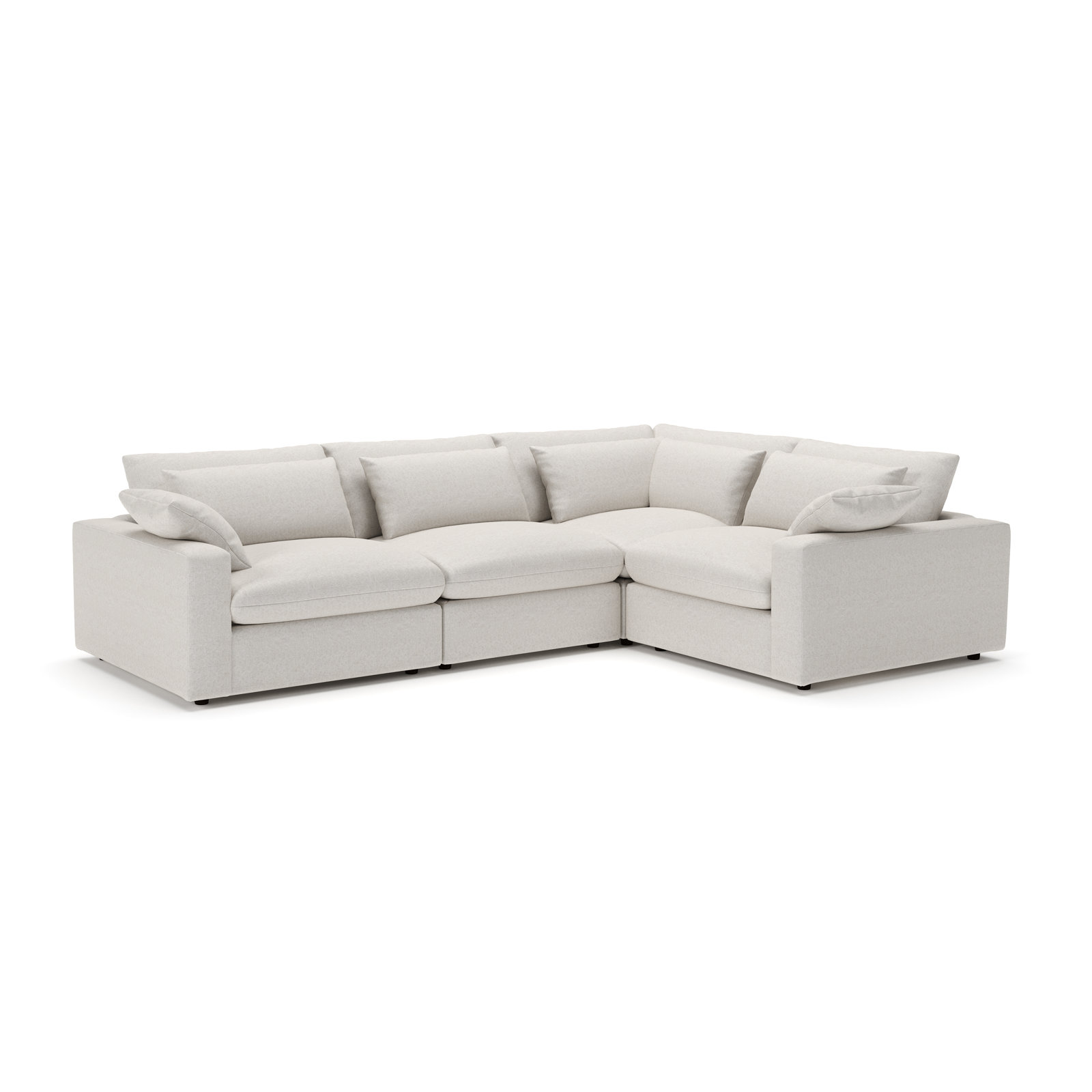 Remy Sectional, Macarena Light Gray Basketweave
