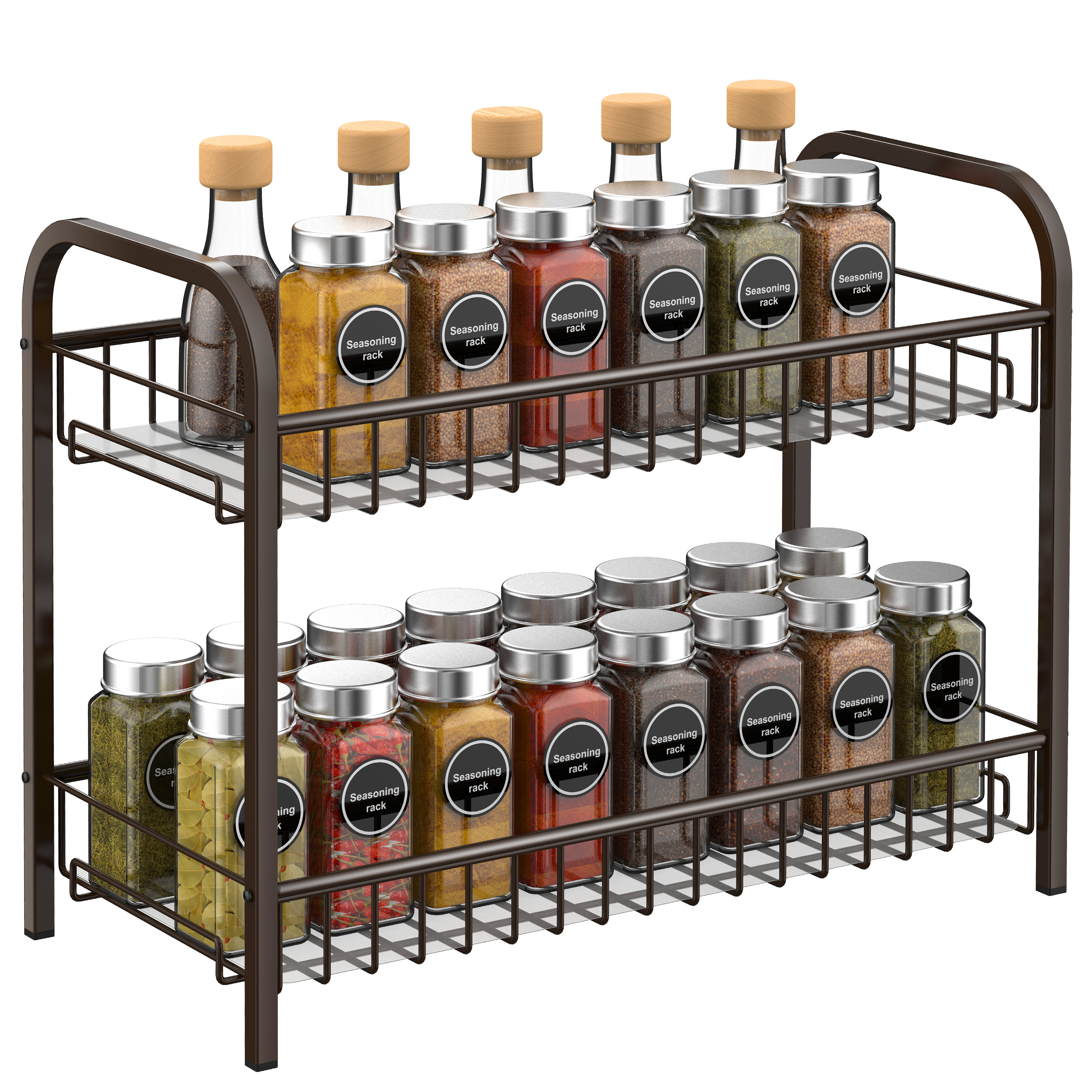 Prep Sto Rade Racks Prep & Savour Spice Rack Organizer,Non-Slip Seasoning Storage Shelf For ...