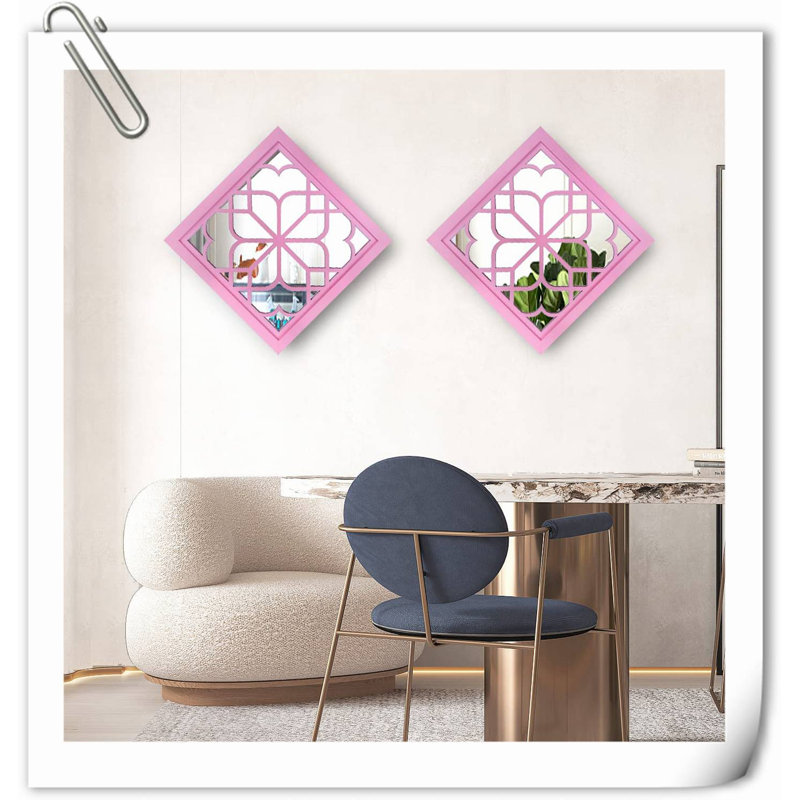 Ensemble de 2 décorations murales, H 1 po x l 12 po x P 12 po, Rose