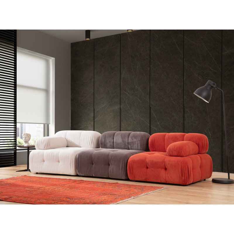 Canapé 3 places avec dossier et mécanisme d'accoudoirs, tissu rouge / blanc / gris, 118,1 po x 39,4 po x 31,5 po | Structure en bois de hêtre et en carton, 100% polyester, nettoyage à sec, mousse 28 jets confortable | Mobilier de salon élégant et fonctionnel