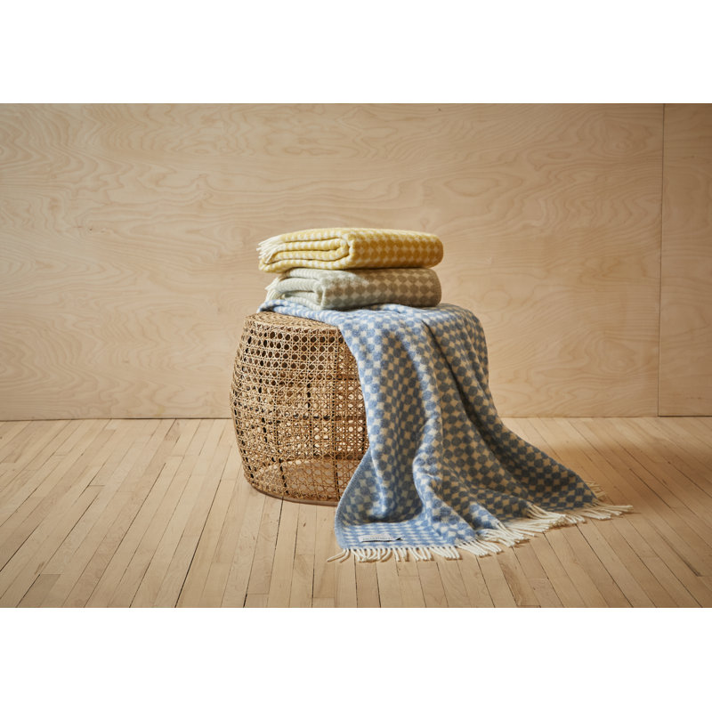 Jacquard Spot Throw Plain Weave / Muslin Throw Blanket, Blue