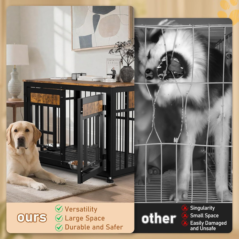 Caisse pour chien 38 po, Noir, H 27,7 po x l 38,2 po x P 26 po