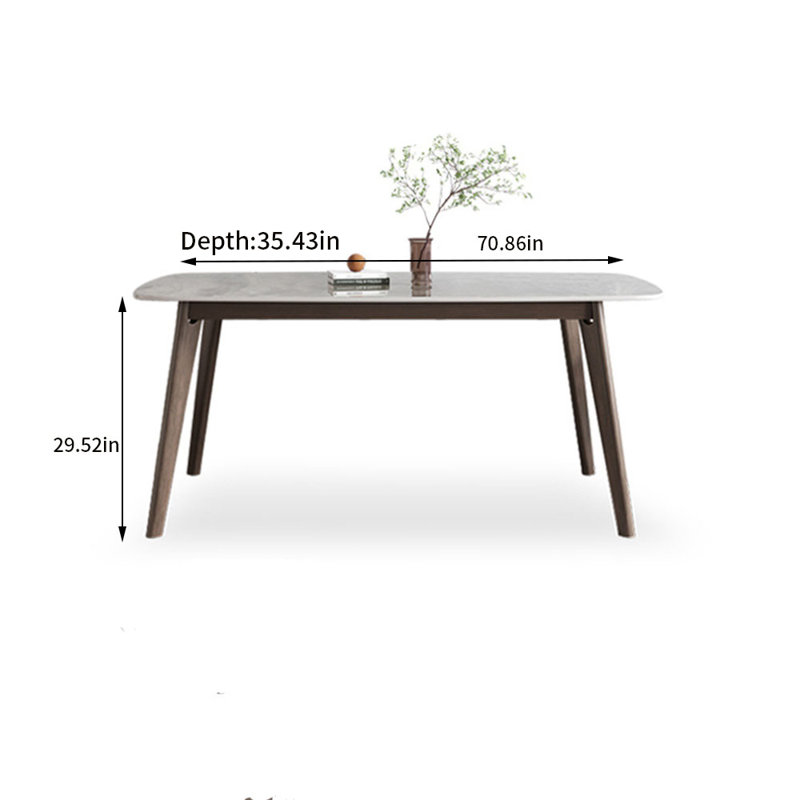 Linmore Modern simple light luxury dining table, 29.52"H x 70.86"L x 35.43"W