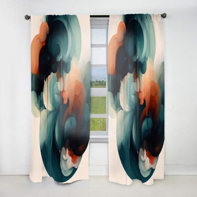 Lamberti - formes abstraites et dessin au trait IV - rideau en velours moderne - obscurcissant - 1 panneau