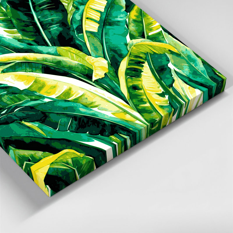 «Hawaiian Banana Plants», art mural sur toile verte, H 24 po x l 36 po