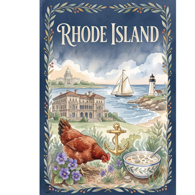 Rhode Island State Pride Garden Flag 12x18