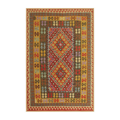 Tapis orange/rouge/gris contemporain