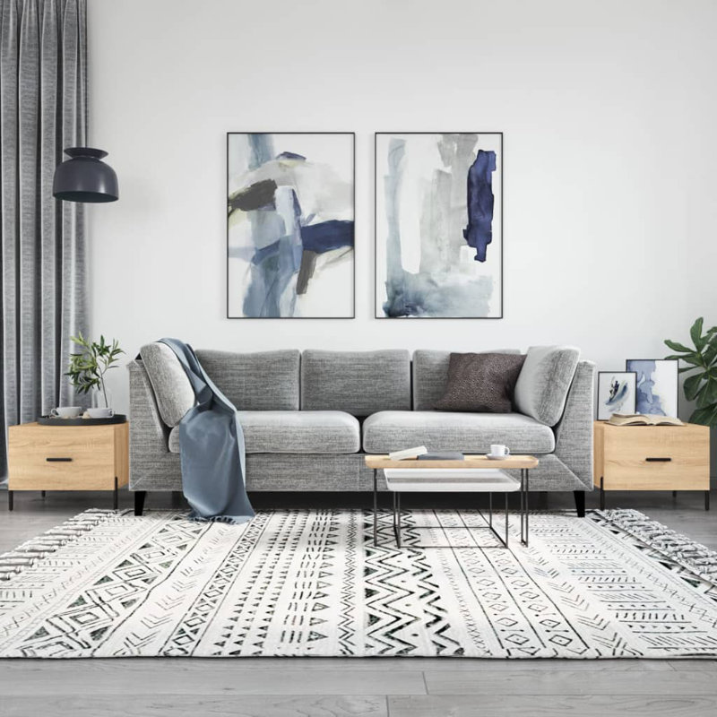 Four Leg Coffee Table with Storage, sonoma oak