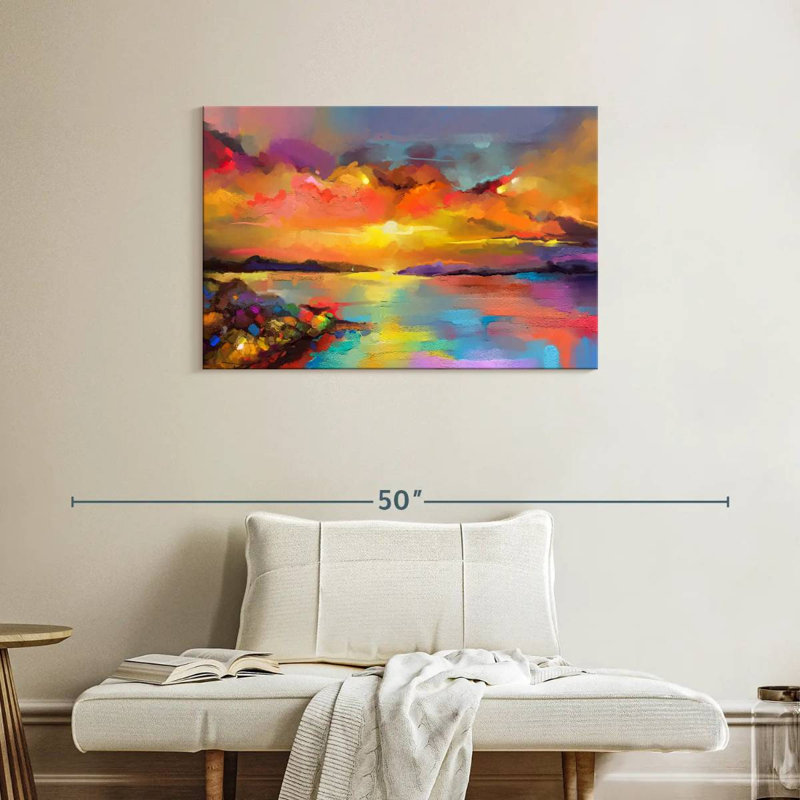 Paysage marin abstrait Avery, H 24 po x l 36 po