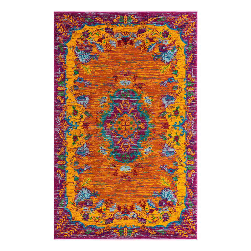 Tapis orange Calypso Orange_Unique Loom, Rectangle 5 pi 3 po x 8 pi