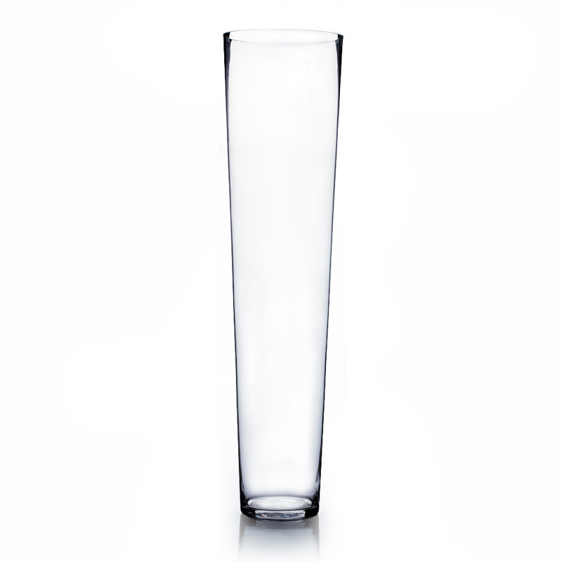Vase en verre, H 31 po x l 8 po x P 8 po