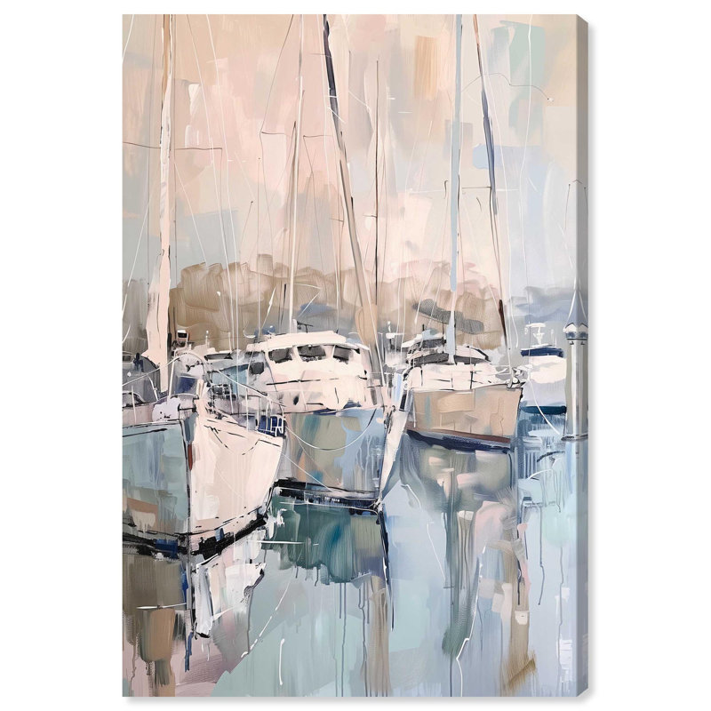 Impression sur toile de bateaux à quai par Art Remedy, H 24 po x l 16 po, Toile tendue avec châssis