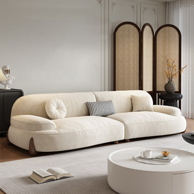 Canapé modulaire en polyester blanc crème