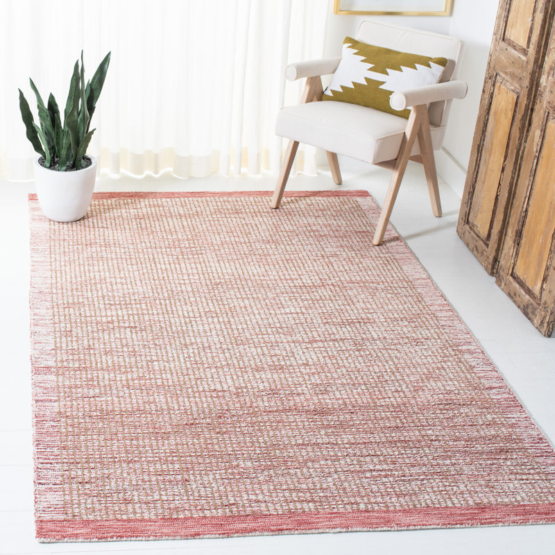 Vihaan Hand Tufted Wool/Cotton Rug in Ivory/Red, Rectangle 8' x 10'