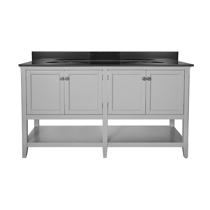 Auguste 60'' Double Bathroom Vanity Base Only, Gray