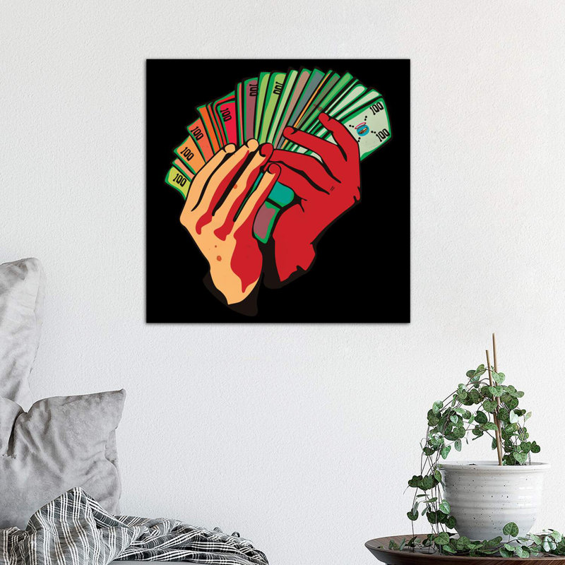 «Silver Hands» - Impression, H 18 po x l 18 po x 1,5 po, Toile tendue