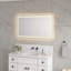Miroir de salle de bain 30 po x 30 po à DEL avec façade et rétroéclairage, miroir de meuble-lavabo mural avec cadre en aluminium, antibuée, mémoire, 3 couleurs, gradation continue-1465503785-1465503781