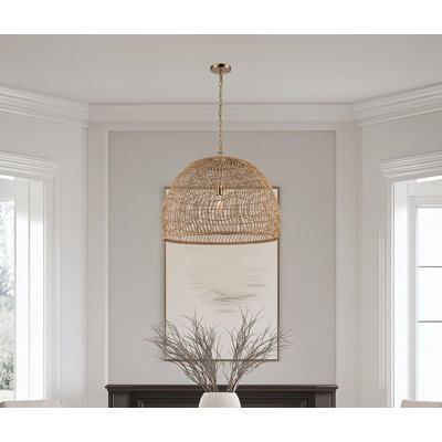 Luminaire suspendu en rotin à 1 lumière Willis Claria