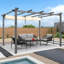 Pergola en aluminium mauve avec auvent-61830301-102355372