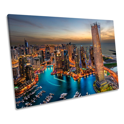 Dubai Skyline Marina - Wrapped Canvas Print