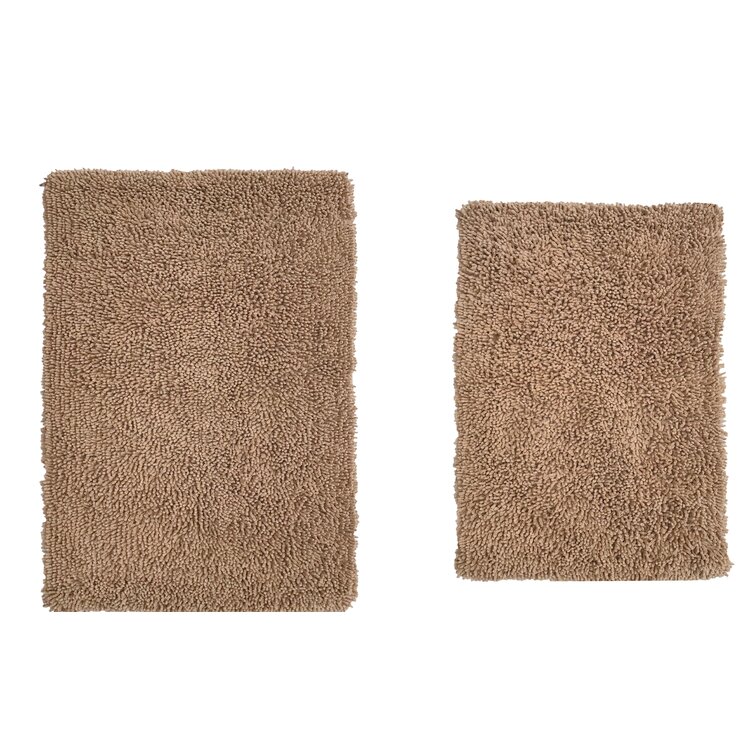 Plush and Absorbent Non-Slip Cotton Plum Oval 2-Piece Bath Rug Set by Blue Nile Mills