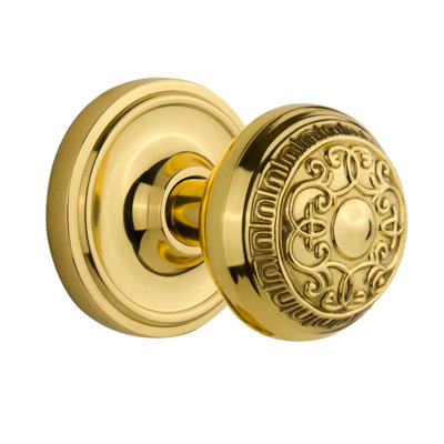 Egg & Dart Interior Mortise Door Knob with Classic Rosette