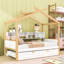 Lit simple en bois avec lit gigogne et bibliothèque