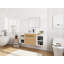 Meuble-lavabo mural avec 2 portes et tablettes de rangement latérales-129705302-129705304