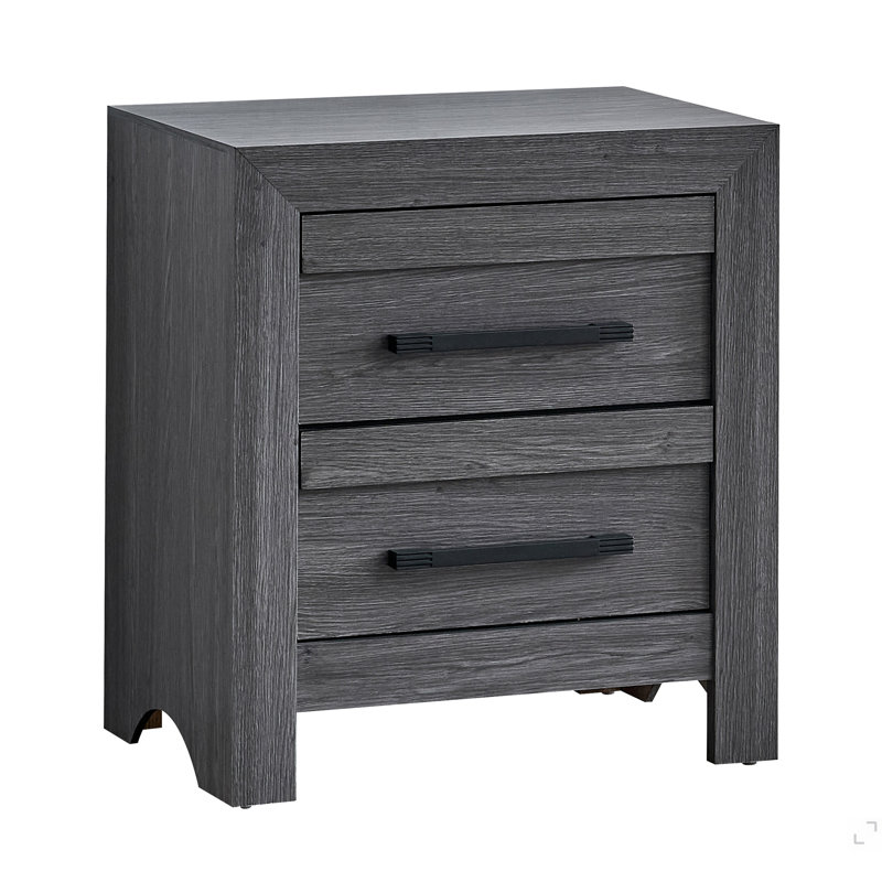 Plank-Front 2-Drawer Nightstand