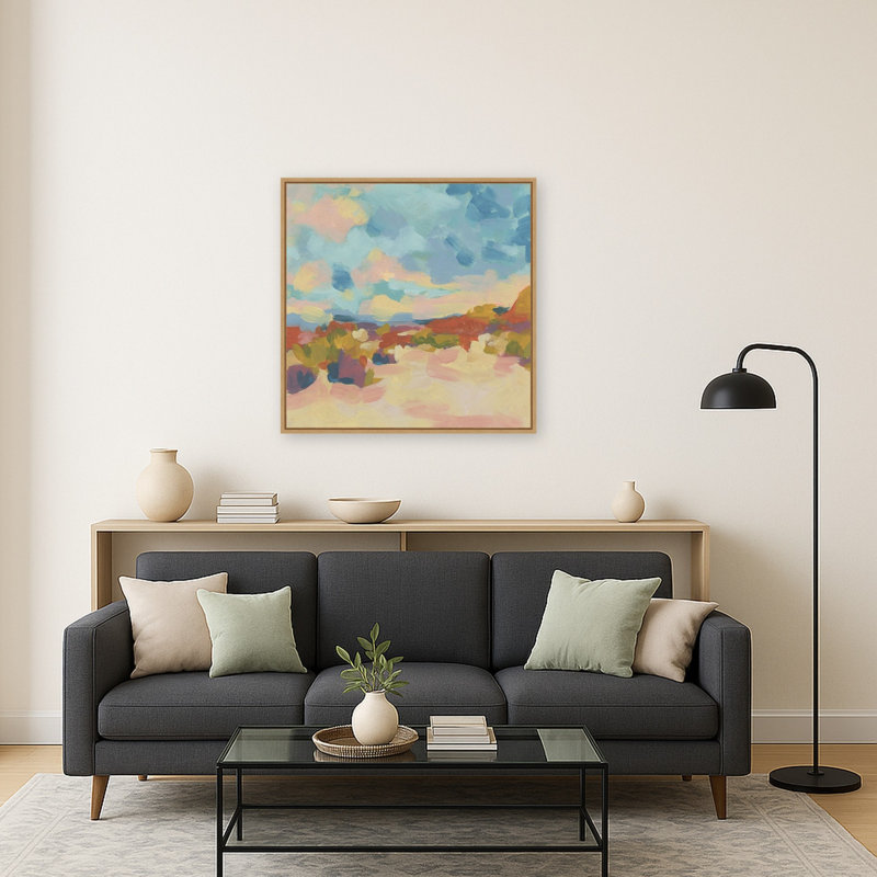 «Mesa Bluff I» par June Erica Vess, reproduction d'art sur toile encadrée, 30x30, Sylvie Natural