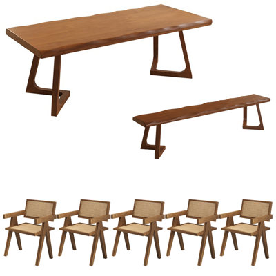 Modern simple style solid wood dining table set