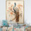 «Vintage Fantasy Peacock In Enchanted Flowers I», reproduction sur toile