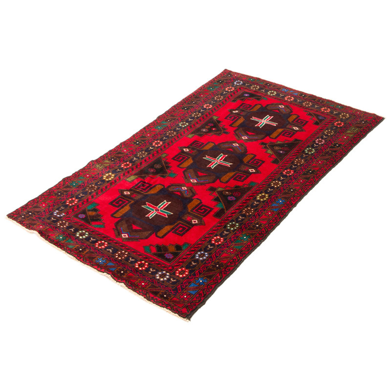 Tapis rouge Teimani 3 pi 9 po x 6 pi 5 po