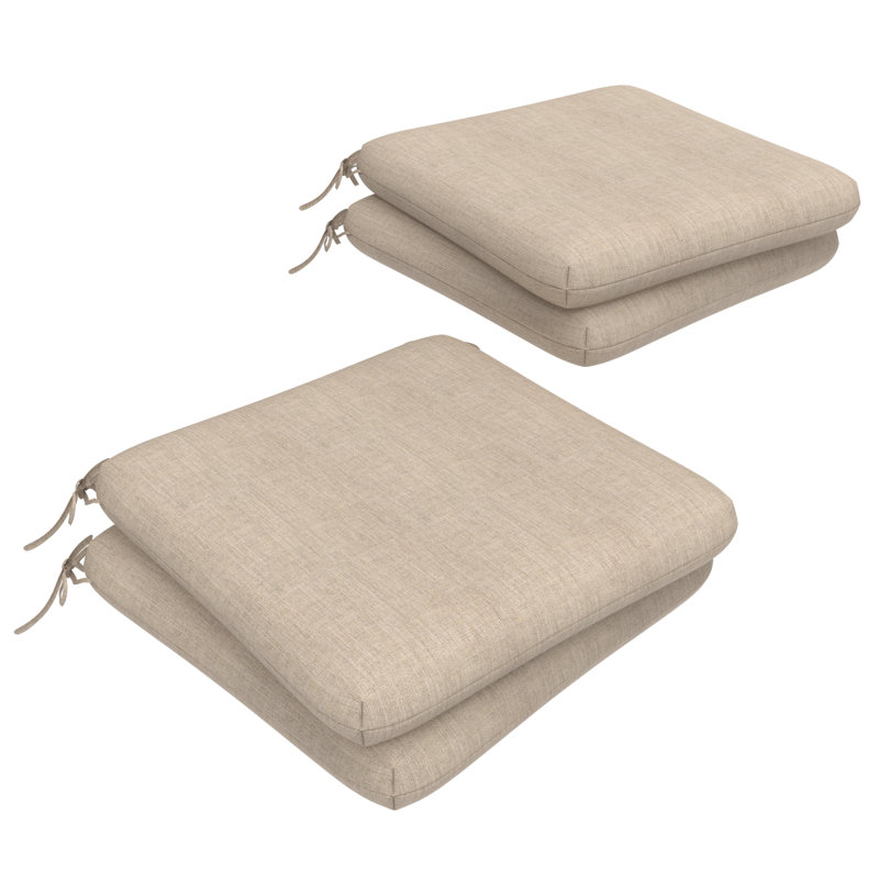 Sunbrella Square Dining Chair Cushions, 3" Foam Replacement Cushion, 4, Cast Ash